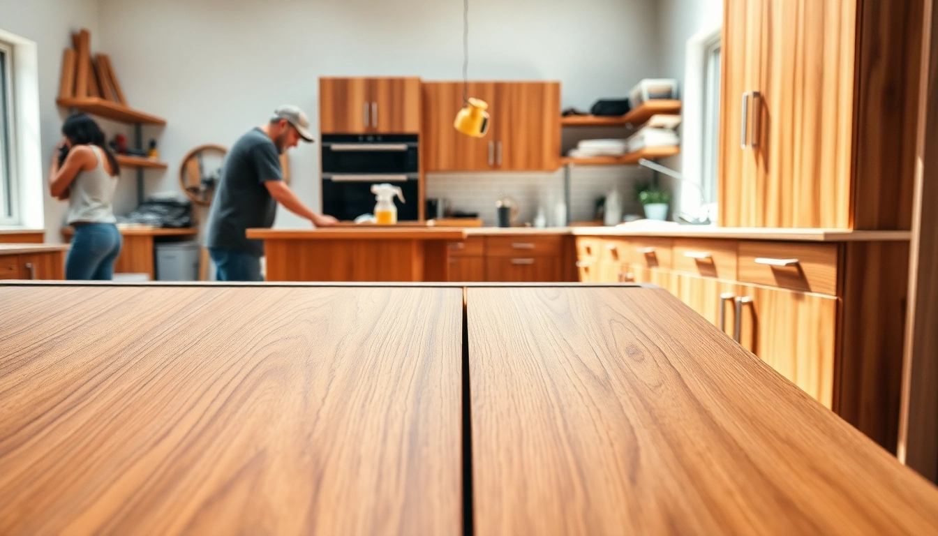 Cabinet Refacing Largo FL showcased in a modern kitchen during the transformation process.