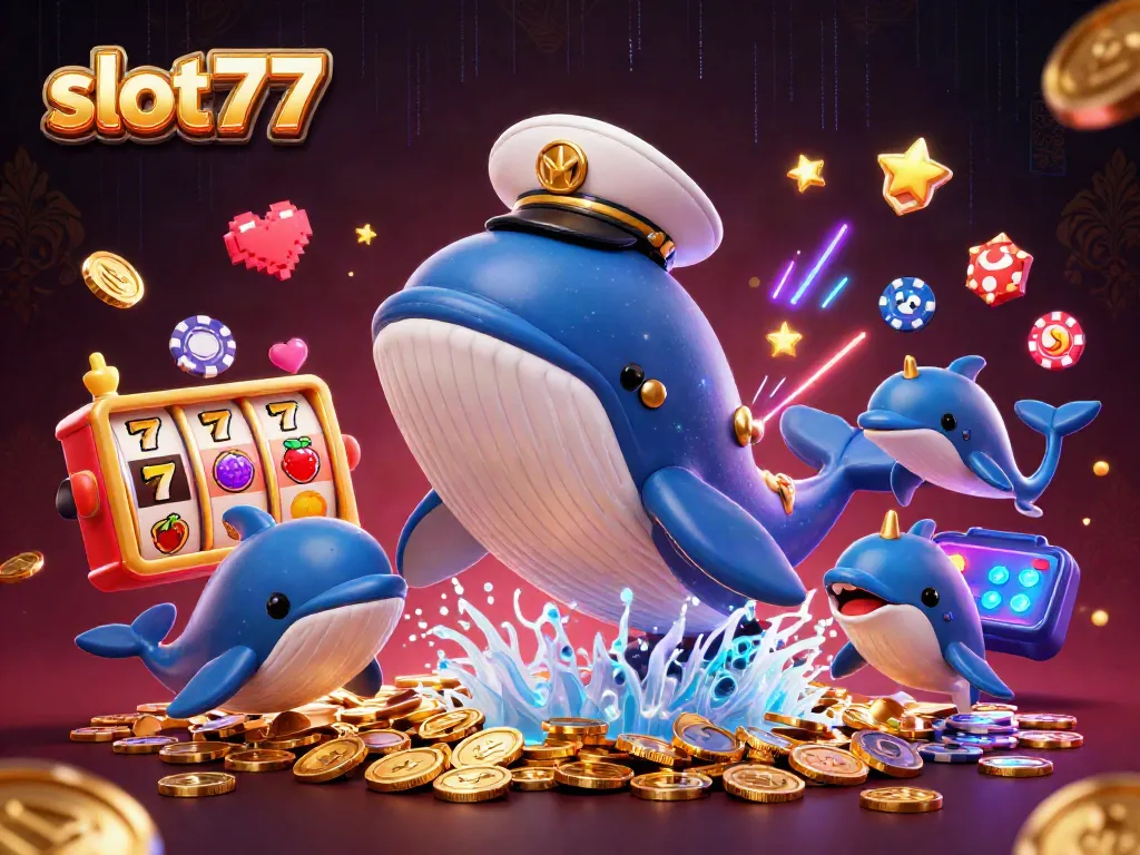 Spin the slot777 reels and win with vibrant 3D cartoon characters in a dazzling casino scene.