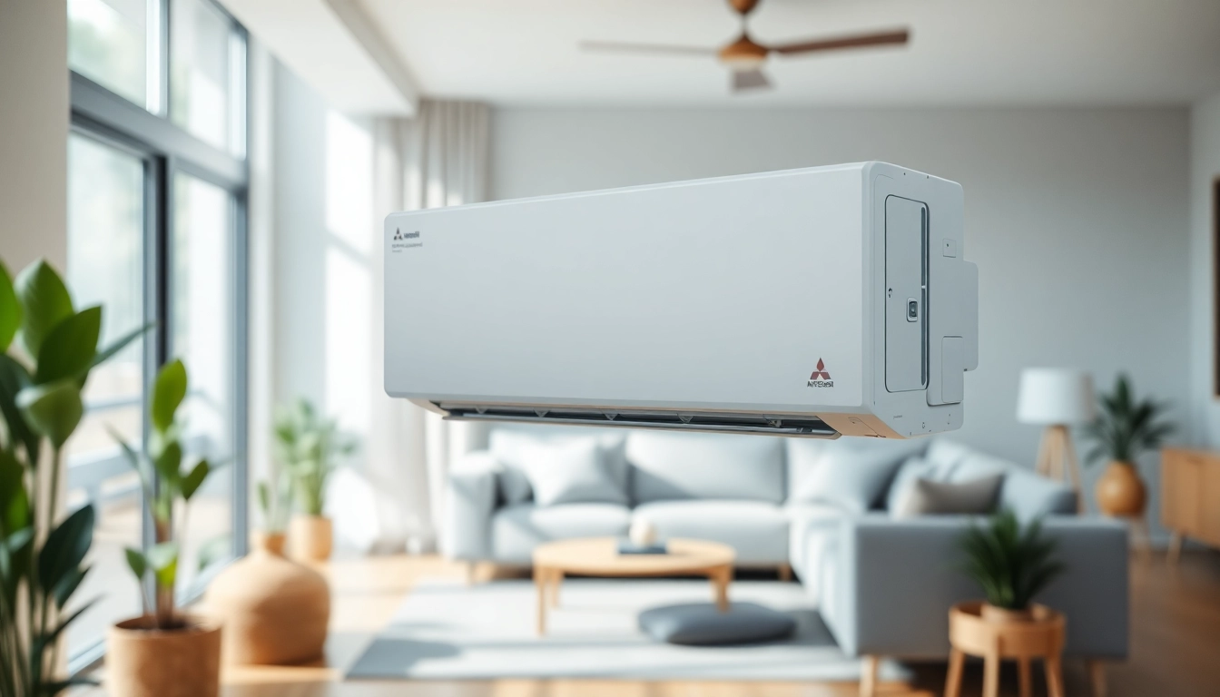 Enhance comfort with a stylish Mitsubishi mini split ac unit in a modern living space.