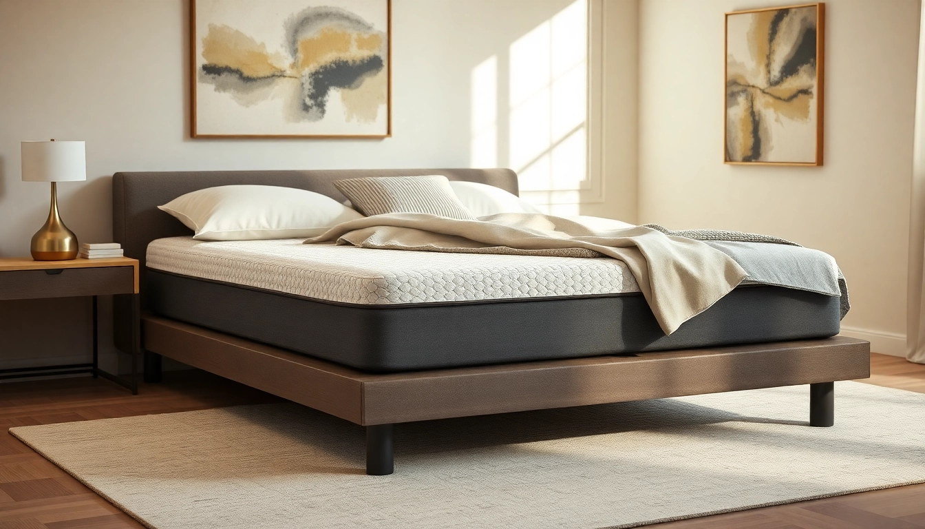 Showcase of a sherwood mattress on a stylish bed, designed for comfort and sleep quality.