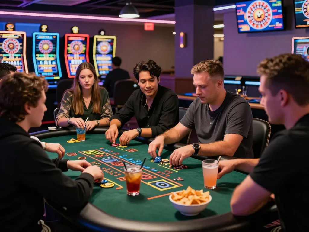 Players at 789club enjoying live dealer games in a vibrant casino environment.