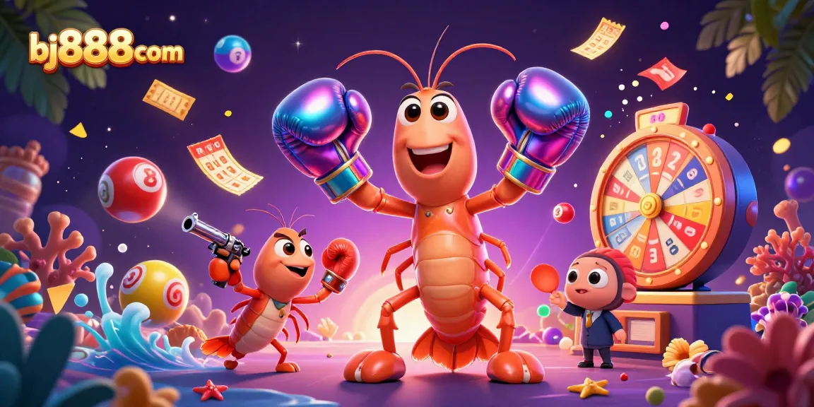 Experience exciting gaming at bj888com with vibrant lottery elements and animated sea characters